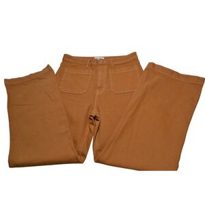 Rollas Eastcoast Flare Jeans Tan Brown High Rise Wide Leg 14799L Size 32